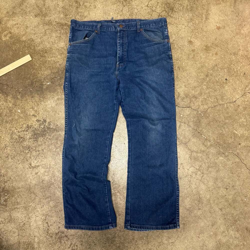 Vintage Western Style Dark Wash Denim Jeans Men's 33x29 Made in USA